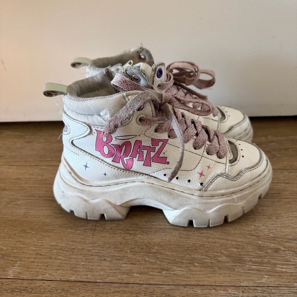 BRATZ x Zara Chunky pink white platform hi top Sneaker trainers Sz 30 Kidcore